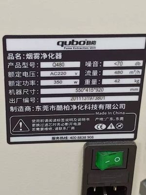 관측 윈도 2500 pa HEPA 증기 추출기 개방 가능 덮개