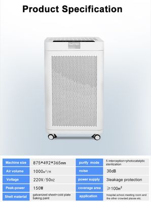 사무소는 플라즈마 멸균 장치와 150W UV 공기 정제 장치를 사용합니다